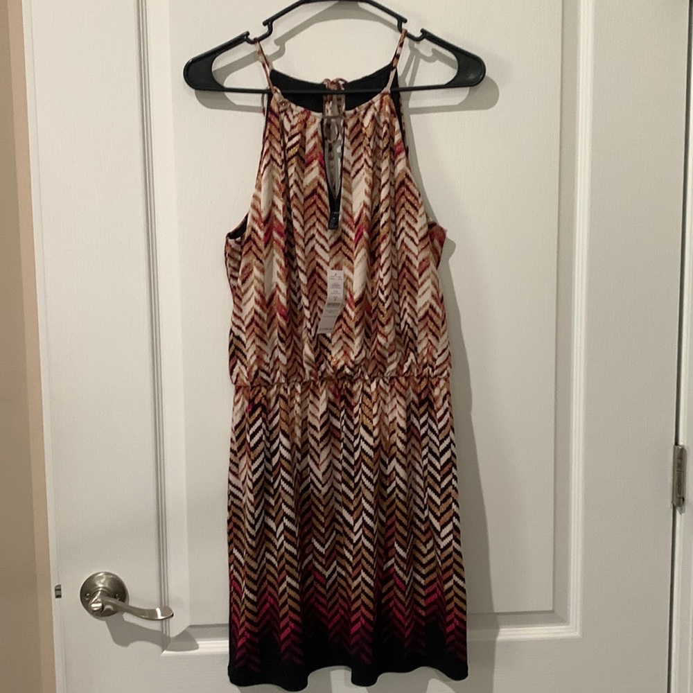 White House Black Market multi color Blouson dress